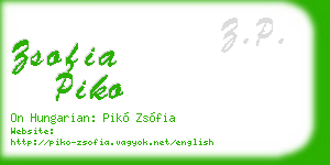 zsofia piko business card